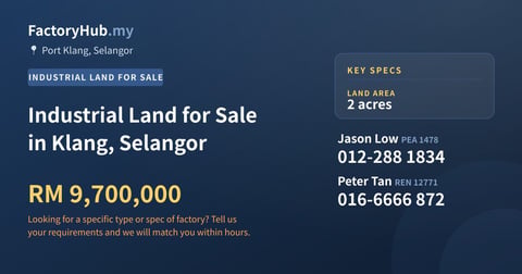 Land For Sale - Industrial Land for Sale in Klang, Selangor - Port Klang, Selangor
