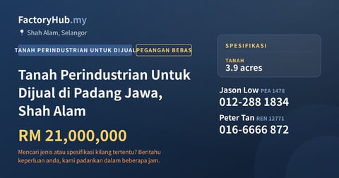 Tanah Untuk Dijual - Tanah Perindustrian Untuk Dijual di Padang Jawa, Shah Alam - Shah Alam, Selangor