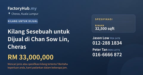 Kilang Untuk Dijual - Kilang Sesebuah untuk Dijual di Chan Sow Lin, Cheras - Cheras, Kuala Lumpur