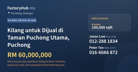 Kilang Untuk Dijual - Kilang untuk Dijual di Taman Puchong Utama, Puchong - Puchong, Selangor