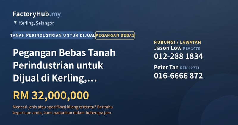 Tanah Untuk Dijual - Pegangan Bebas Tanah Perindustrian untuk Dijual di Kerling, Selangor - Kerling, Selangor