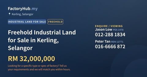 Land For Sale - Freehold Industrial Land for Sale in Kerling, Selangor - Kerling, Selangor