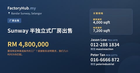 工厂 出售 - Sunway 半独立式厂房出售 - Bandar Sunway, Selangor