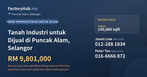 Tanah Untuk Dijual - Tanah Industri untuk Dijual di Puncak Alam, Selangor - Puncak Alam, Selangor