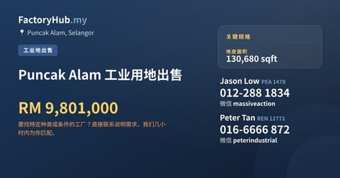 土地 出售 - Puncak Alam 工业用地出售 - Puncak Alam, Selangor
