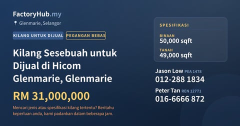 Kilang Untuk Dijual - Kilang Sesebuah untuk Dijual di Hicom Glenmarie, Glenmarie - Glenmarie, Selangor