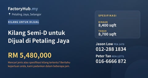 Kilang Untuk Dijual - Kilang Semi-D untuk Dijual di Petaling Jaya - Petaling Jaya, Selangor
