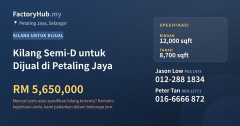 Kilang Untuk Dijual - Kilang Semi-D untuk Dijual di Petaling Jaya - Petaling Jaya, Selangor