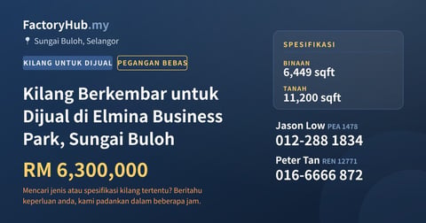 Kilang Untuk Dijual - Kilang Berkembar untuk Dijual di Elmina Business Park, Sungai Buloh - Sungai Buloh, Selangor