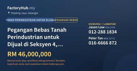 Tanah Untuk Dijual - Pegangan Bebas Tanah Perindustrian untuk Dijual di Seksyen 4, Petaling Jaya - Petaling Jaya, Selangor