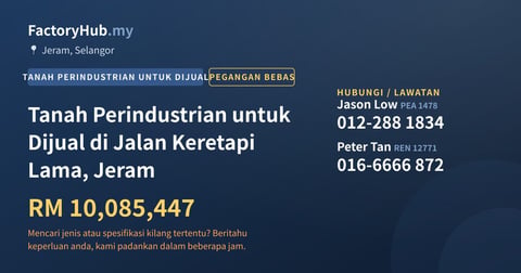 Tanah Untuk Dijual - Tanah Perindustrian untuk Dijual di Jalan Keretapi Lama, Jeram - Jeram, Selangor