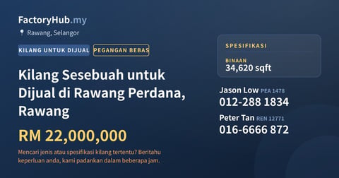 Kilang Untuk Dijual - Kilang Sesebuah untuk Dijual di Rawang Perdana, Rawang - Rawang, Selangor