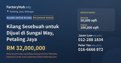 Kilang Untuk Dijual - Kilang Sesebuah untuk Dijual di Sungai Way, Petaling Jaya - Petaling Jaya, Selangor