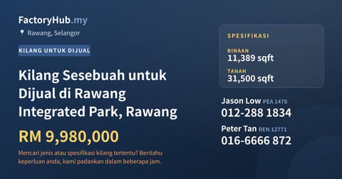 Kilang Untuk Dijual - Kilang Sesebuah untuk Dijual di Rawang Integrated Park, Rawang - Rawang, Selangor