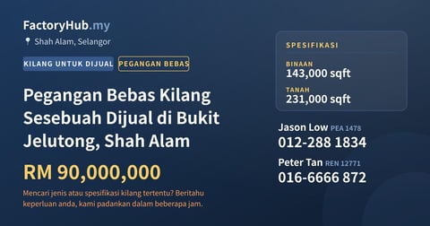 Kilang Untuk Dijual - Pegangan Bebas Kilang Sesebuah Dijual di Bukit Jelutong, Shah Alam - Shah Alam, Selangor