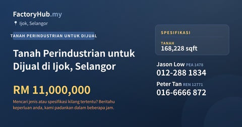 Tanah Untuk Dijual - Tanah Perindustrian untuk Dijual di Ijok, Selangor - Ijok, Selangor