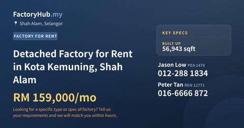 Factory For Rent - Detached Factory for Rent in Kota Kemuning, Shah Alam - Shah Alam, Selangor