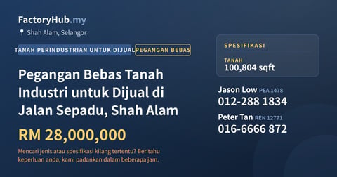 Tanah Untuk Dijual - Pegangan Bebas Tanah Industri untuk Dijual di Jalan Sepadu, Shah Alam - Shah Alam, Selangor
