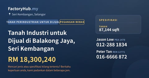 Tanah Untuk Dijual - Tanah Industri untuk Dijual di Balakong Jaya, Seri Kembangan - Seri Kembangan, Selangor