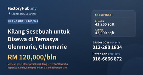 Kilang Untuk Disewa - Kilang Sesebuah untuk Disewa di Temasya Glenmarie, Glenmarie - Glenmarie, Selangor