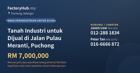 Tanah Untuk Dijual - Tanah Industri untuk Dijual di Jalan Pulau Meranti, Puchong - Puchong, Selangor