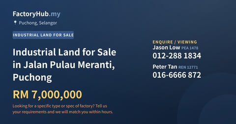 Land For Sale - Industrial Land for Sale in Jalan Pulau Meranti, Puchong - Puchong, Selangor