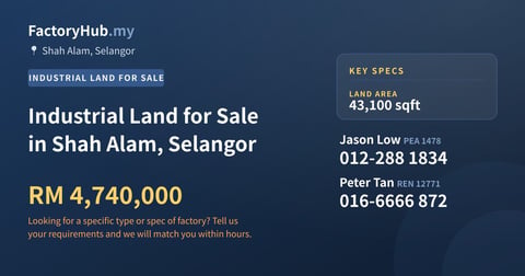 Land For Sale - Industrial Land for Sale in Shah Alam, Selangor - Shah Alam, Selangor