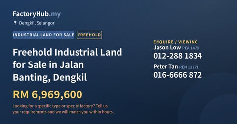 Land For Sale - Freehold Industrial Land for Sale in Jalan Banting, Dengkil - Dengkil, Selangor