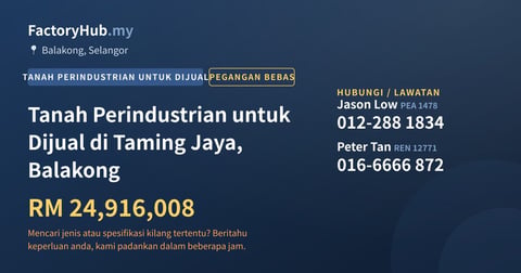 Tanah Untuk Dijual - Tanah Perindustrian untuk Dijual di Taming Jaya, Balakong - Balakong, Selangor
