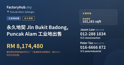 土地 出售 - 永久地契 Jln Bukit Badong, Puncak Alam 工业地出售 - Puncak Alam, Selangor