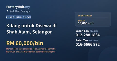 Kilang Untuk Disewa - Kilang untuk Disewa di Shah Alam, Selangor - Shah Alam, Selangor