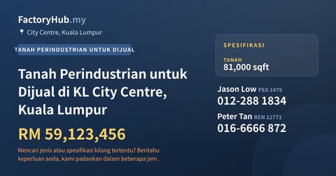 Tanah Untuk Dijual - Tanah Perindustrian untuk Dijual di KL City Centre, Kuala Lumpur - City Centre, Kuala Lumpur