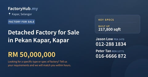 Factory For Sale - Detached Factory for Sale in Pekan Kapar, Kapar - Kapar, Selangor