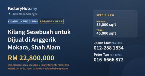 Kilang Untuk Dijual - Kilang Sesebuah untuk Dijual di Anggerik Mokara, Shah Alam - Shah Alam, Selangor