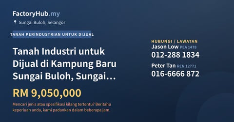 Tanah Untuk Dijual - Tanah Industri untuk Dijual di Kampung Baru Sungai Buloh, Sungai Buloh - Sungai Buloh, Selangor