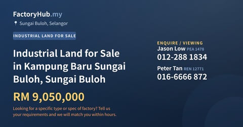 Land For Sale - Industrial Land for Sale in Kampung Baru Sungai Buloh, Sungai Buloh - Sungai Buloh, Selangor