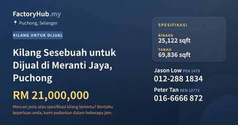 Kilang Untuk Dijual - Kilang Sesebuah untuk Dijual di Meranti Jaya, Puchong - Puchong, Selangor