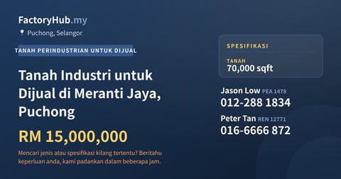 Tanah Untuk Dijual - Tanah Industri untuk Dijual di Meranti Jaya, Puchong - Puchong, Selangor