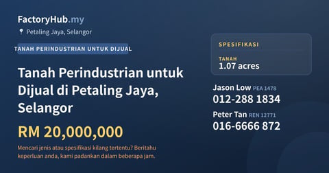 Tanah Untuk Dijual - Tanah Perindustrian untuk Dijual di Petaling Jaya, Selangor - Petaling Jaya, Selangor