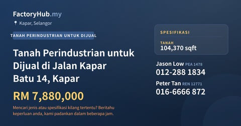 Tanah Untuk Dijual - Tanah Perindustrian untuk Dijual di Jalan Kapar Batu 14, Kapar - Kapar, Selangor
