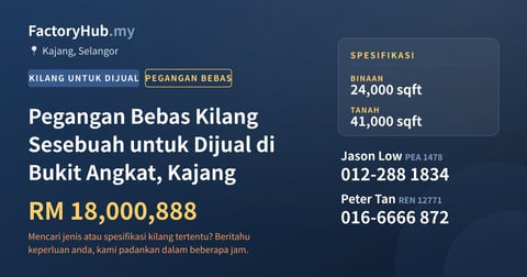 Kilang Untuk Dijual - Pegangan Bebas Kilang Sesebuah untuk Dijual di Bukit Angkat, Kajang - Kajang, Selangor