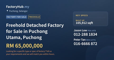 Factory For Sale - Freehold Detached Factory for Sale in Puchong Utama, Puchong - Puchong, Selangor