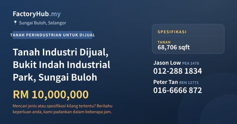 Tanah Untuk Dijual - Tanah Industri Dijual, Bukit Indah Industrial Park, Sungai Buloh - Sungai Buloh, Selangor