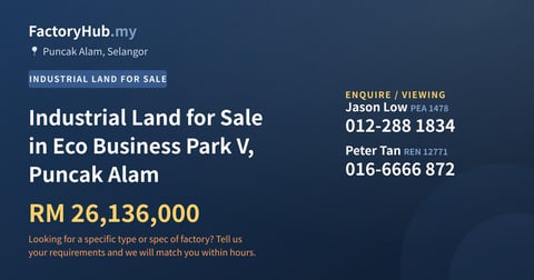 Land For Sale - Industrial Land for Sale in Eco Business Park V, Puncak Alam - Puncak Alam, Selangor