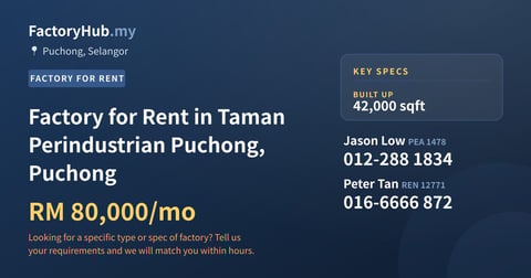 Factory For Rent - Factory for Rent in Taman Perindustrian Puchong, Puchong - Puchong, Selangor