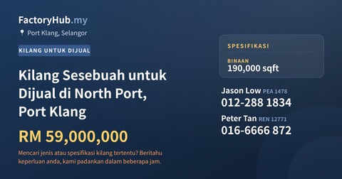 Kilang Untuk Dijual - Kilang Sesebuah untuk Dijual di North Port, Port Klang - Port Klang, Selangor