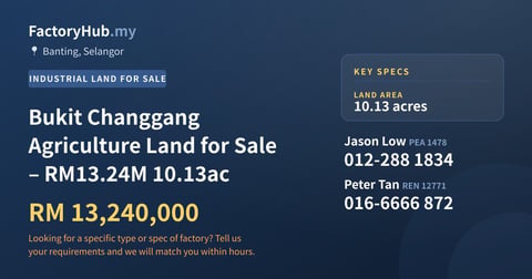 Land For Sale - Bukit Changgang Agriculture Land for Sale – RM13.24M 10.13ac - Banting, Selangor