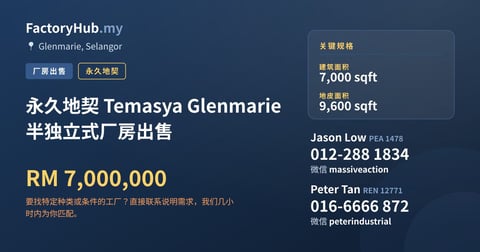 工厂 出售 - 永久地契 Temasya Glenmarie 半独立式厂房出售 - Glenmarie, Selangor