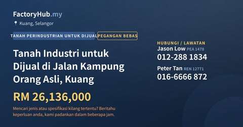 Tanah Untuk Dijual - Tanah Industri untuk Dijual di Jalan Kampung Orang Asli, Kuang - Kuang, Selangor