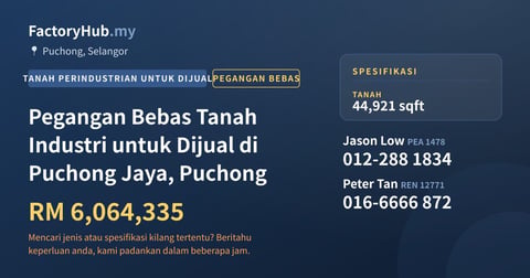 Tanah Untuk Dijual - Pegangan Bebas Tanah Industri untuk Dijual di Puchong Jaya, Puchong - Puchong, Selangor